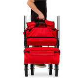 Összecsukható kocsi tetővel, húzható-tolható, piros-2