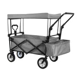 Összecsukható kocsi tetővel, húzható-tolható, szürke-0