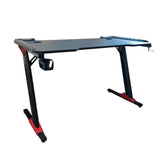 Professional gamer table with carbon fiber coating and LED lighting-0