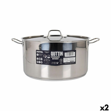 Casserole with lid Quttin ø 34 x 18 cm (2 Units)-0