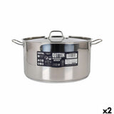 Casserole with lid Quttin ø 34 x 18 cm (2 Units)-0