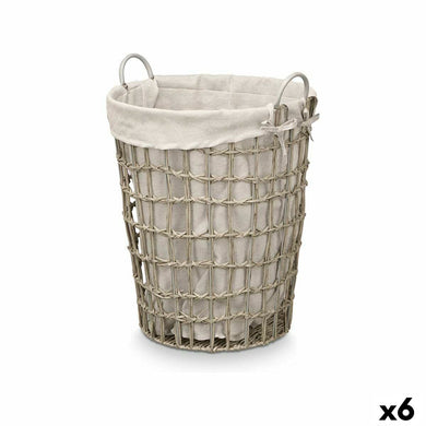 Basket Kipit Grey Polyester Cloth polypropylene Iron Plastic 50 % cotton (6 Units)-0
