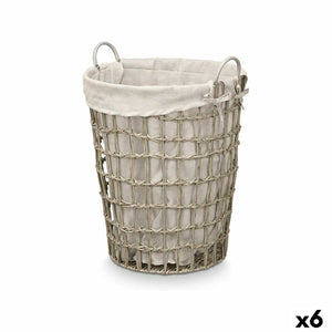 Basket Kipit Grey Polyester Cloth polypropylene Iron Plastic 50 % cotton (6 Units)-0