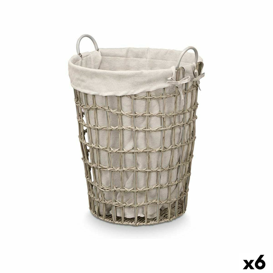 Basket Kipit Grey Polyester Cloth polypropylene Iron Plastic 50 % cotton (6 Units)-0