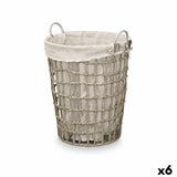Basket Kipit Grey Polyester Cloth polypropylene Iron Plastic 50 % cotton (6 Units)-0