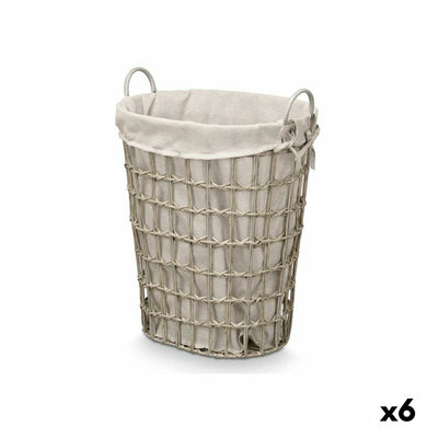 Basket Kipit Grey Polyester Cloth polypropylene Iron Plastic 50 % cotton (6 Units)-0