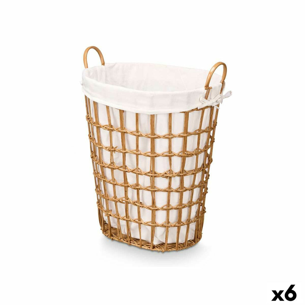Basket Kipit Natural Polyester Cloth polypropylene Iron Plastic 50 % cotton (6 Units)-0
