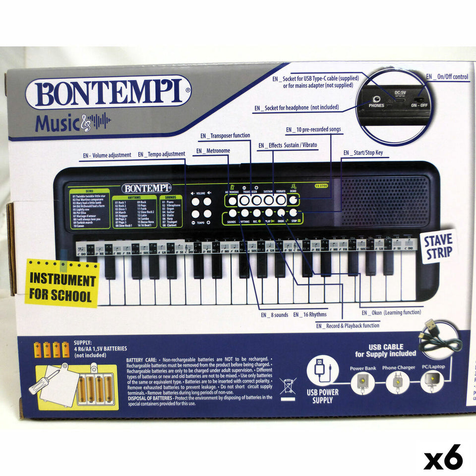 37-Key Keyboard Bontempi 42 x 4 x 15 cm (6 Units)-11