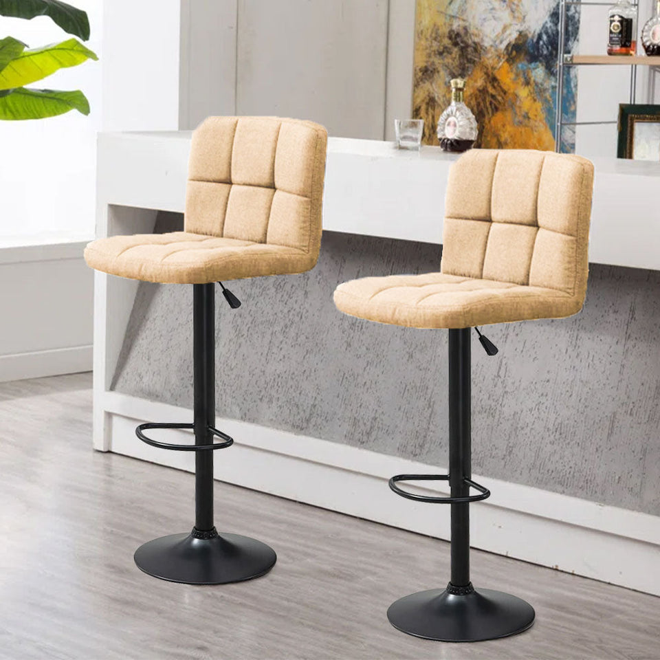 Szövet borítású bárszék, 2 db, bézs-4