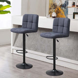 Szövet borítású bárszék 2db, sötétszürke-4