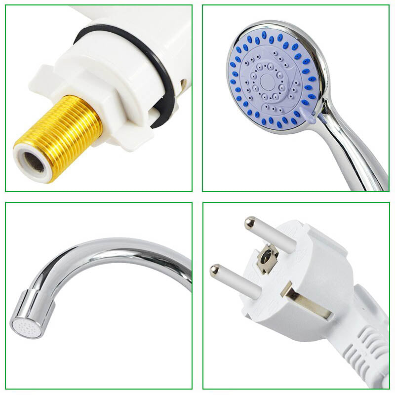 Water heater faucet with LCD display in 3 types - wall, horizontal connection, with shower head-2