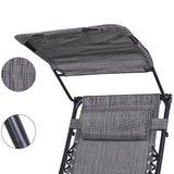 Zéró gravitáció szék napellenzővel és pohártartóval 2 db, több színben-szürke-3