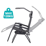 Zéró gravitáció szék napellenzővel és pohártartóval 2 db, több színben-szürke-4